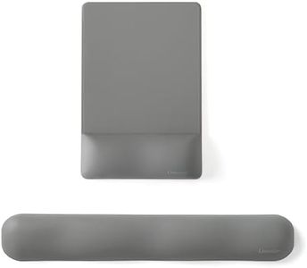 UnivoColors Design-Wave Set of Keyboad Wrist Rest & Mouce Pad,Artificial Sheepskin+Memory Foam+Ergonomic+Anti-Slip Gel, Resilience Support During Work and Gaming,Keyboard Accessory,Grey
