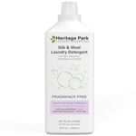 Heritage Park Silk & Wool Fragrance Free, Hypoallergenic, pH-Neutral Laundry Detergent – Dermatologist-tested, Sensitive Skin-Friendly, Enzyme-Free, Concentrated Up to 64 loads (32 fl oz)