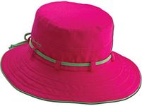Panama Jack Women's Contrast Cotton Bucket Sun Hat with Sizing Tie, 3" Brim (Fuchsia)