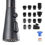 Metal Pull Down Spray Head for Kitchen Faucet, Kitchen Sink Spray Nozzle with 15 Adapters, Faucet Head Replacement Compatible with Moen, American Standard, Delta, Kohler Faucet, Oil Rubbed Bronze