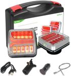 Agrieyes Wireless Trailer Lights, Magnetic LED Trailer Light Rechargeable, Portable Tow Lights Kit for Trucks, Wrenker, Boat, RV, Caravan, DOT Compliant