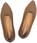 Frank Mully Womens Pointed Toe Flats Knit Dress Shoes Comfort Women Shoes Slip On Shoes for Woman Classic Softable Shoes Low Wedge, Bronze, 6 UK