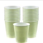 Amscan 43036.115 Disposable Leaf Green Plastic Cups Party Supply, Green, 12oz, 20ct, Green, 12 oz.