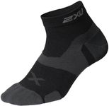 2XU Unisex Vectr Cushion 1/4 Crew Socks - Sports Performance Socks - Black/Titanium - Size Medium