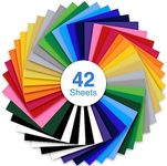 HTV Heat Transfer Vinyl Bundle: Ohuhu 42 Pack 30.5cm x 25.5cm Iron on Vinyls for Fabrics T-Shirts Clothes Hats Craft DIY, 20 Assorted Colors, Heat Vinyl for Cricut Silhouette Cameo or Heat Press Machine