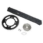 420 Chain Sprocket Kit, 45 Steel + Steel Alloy 420 Chain + 37T Rear Sprocket + 17T Front Sprocket Kit for 50, 70, 90, 110, 125cc Dirt Pit Bike and Mini Bikes, ATVs, Go Kart