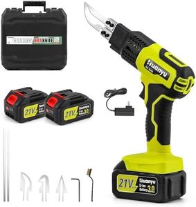 Huanyu Coltello caldo a batteria con 4 lame 100W Coltello caldo elettrico con display della temperatura 500��℃ Max 3.0Ah Batteria alimentata ad aria di raffreddamento coltello di calore (4 Lame)