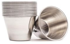 Dynore Stainless Steel Sauce Cup/Chutney Cup/Chips Dip Cup- Set of 12-75 ml