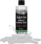 POURING MASTERS Titanium White Acrylic Ready to Pour Pouring Paint - Premium 8-Ounce Pre-Mixed Water-Based - for Canvas, Wood, Paper, Crafts, Tile, Rocks and More