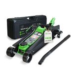DRIVEUPTOOLS 2.5 Ton Low Profile Hydraulic Trolley Jack with Carry Case – 3.3 to 13.8 inches Lift Range – Quick Lift with Rubber Pad – Portable Car Jack for Cars & SUVs – 5500 lbs Capacity