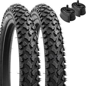 YUNSCM 2-PCS 16" Bike Tires 16 x 2.125/54-305 60TPI and 16" Bike Tubes Schrader Valve with 2 Rim Strips Compatible with Mountain/Off Road Bike 16x1.95 16x2.0 16x2.15 Bicycle Tires and Tubes (Y-360)