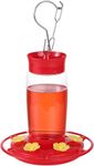 Hummingbird Feeder, Hummingbird Feeder with Ant Moat and Bee Proof, 6 Feeding Ports Easy to Fill and Clean, Plastic 22 oz Leak Proof Humming Bird Feeders for Outdoors Hanging, Garden, Deck, Patio