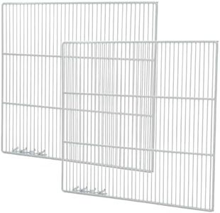 Set of 2 Commercial Freezer and Refrigerator Replacement Shelves (24" x 22") - Adjustable Utility Steel Wire Metal Shelf - Commercial Refrigerator Shelf, White