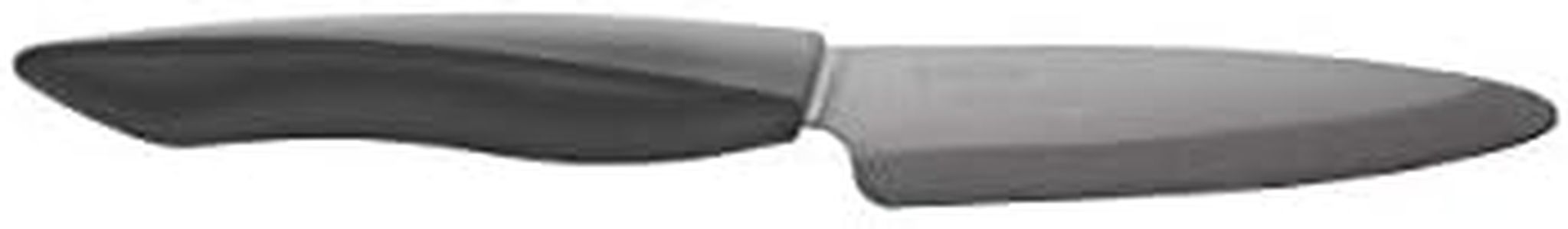 Kyocera Innovation Series Ceramic 4.5" Utility Knife with Soft Touch Ergonomic Handle, Black Blade, Black Handle