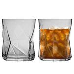 Bormioli Rocco Cassiopea Geometric Double Old Fashioned Tumbler Glasses Set - 410ml - Pack of 2