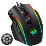 Redragon M901K RGB Wired MMO Gaming Mouse-12,400 DPI, 19 Programmable Buttons, 8 * 2.4g Weight Tuning for PC Laptop MOBA FPS - Black