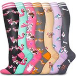 CTHH 7 Pairs Graduated Copper Compression Socks Women & Men Circulation 20-30 mmHg-Best for Running,Nurse,Travel,Cycling