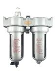 3/8" NPT MID FLOW 2 Stages Coalescing Filter Desiccant Dryer System For Compressed Air Lines, Poly Bowls, Great For Paint Spray And Plasma Cutter