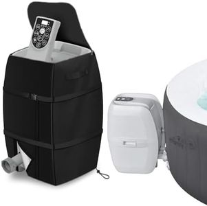 Copertura Pompa per Vasca Idromassaggio, Copertura Pompa del Riscaldatore Spa per Vasca da Bagno Gonfiabile Isolata, Tessuto Oxford 420D impermeabile Antipolvere per Vasca/Piscina all'aperto (Nero)