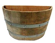 MGP Oak Wood Qarter Wine Barrel Planter Handcrafted from Used Wine Barrels, 26" W x 14" D x 18" H