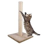 Dimaka Tall Carpet Cat Scratching Post for Large Cats, 74cm Natural Sisal Rope Post Tree with Stable Heavy Base, Scratcher Post for Indoor Cats (Bluish Grey)