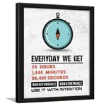 Chaka Chaundh - Every Day We Get24 Hours1,440 Minutes86,400 Seconds non-Refundable non Renewable Use It With Intention - Motivational Quotes frames for Office, Home, Student – (14 X 11 Inches)