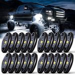 LEDMIRCY LED Rock Lights White 20PCS Kit for Off Road Truck RZR Auto Car Boat ATV SUV Waterproof High Power Neon Trail Rig Lights Shockproof/Pack of 20,White