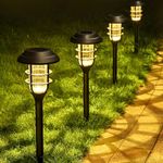 MAGGIFT Solar Lights Outdoor Pathway, Waterproof Led Solar Lights for Lawnaa APatioaa AYardaa AGardenaa APathaa‚AWalkway or Driveway. (6 Pack, Warm White)