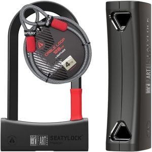 Seatylock Mason Bike U Lock and Locking Cable Kit - Patented Heavy Duty Anti Theft Diamond Secure ULock - Ultra Security Bicycle Safety Tool with Keys for City Electric, Mountain Bikes and Scooters