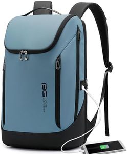 BANGE Business Smart Backpack Waterproof fit 15.6 Inch Laptop Backpack with USB Charging Port,Travel Durable Backpack, Light Blue, Medium, Fashion