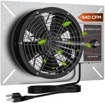 Abestorm 540CFM IP-55 Rated Crawlspace Ventilation Fan with Humidistat Thermostat, 8.7inch Basement Vent Fans with Isolation Mesh, Ventilator Fan for Crawl Space Basement Garage Attic Grow Tent