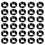 HARFINGTON 30pcs Countersunk Washer M5 Anodized Aluminum Alloy Finishing Washers, Screw Gaskets for Mechanical Accessories Parts, Black