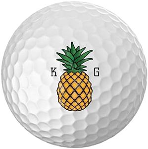 Personalized Golf Balls - Logo Golf Balls - Custom Golf Balls - Monogrammed Golf Balls (12 Balls, Pineapple)
