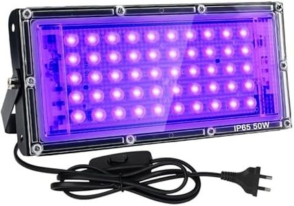 LED Black Light, 50W 395nm Ultraviolet Lamp, Black Lights for Glow Party, IP66 Waterproof Blacklight UV Light for Fluorescent Poster, Body Paint, Aquarium, Halloween, Glow in The Dark
