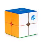 GAN 249 V2 Speed Cube, 2x2 Magic Cube Profession 2 by 2 Stickerless Cube, Fast Smooth Turning Honneycomb Design IPG Core, Best Gift for Kids & Adults(49mm)