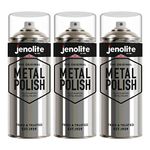 JENOLITE Metal Polish Aerosol | Industrial Grade Polishing Foam | CLEAN, POLISH & PROTECT | Suitable for Brass, Copper, Chrome, Stainless Steel & Pewter | 3 x 400ml