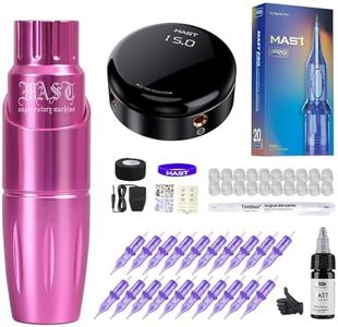 Mast Tattoo Machine Kit Rotary Tour Pen Halo Power Supply Pro Cartridges Needles Black Ink