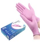 DTS PROTECT Nitrile Gloves - Disposable Gloves Box of 100 - Pink Gloves - Free from Latex Gloves - PPE Gloves, Sterile Gloves, Medical Gloves and Surgical Gloves (Small)