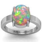 jaipurforyou 925 Silver Opal Ring for Unisex-adult (Multicolored)