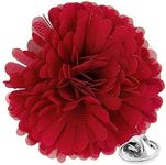 Vittorio Vico Men's Formal Carnation Flower Lapel Pin - Brooch, Boutonniere for Men (Burgundy)