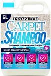 Pro-Kleen Professional Carpet & Upholstery Shampoo – Ocean Fresh Fragrance 5L - High Concentrate Cleaning Solution - Suitable for All Machines