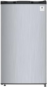RCA RFR322 Mini Refrigerator, Compact Freezer Compartment, Adjustable Thermostat Control, Reversible Door, Ideal Fridge for Dorm, Office, Apartment, Platinum Stainless, 3.2 Cubic Feet