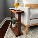 Streema art Wooden Side End Table Tea Table for Living Room | Sofa & Bedside Nightstand Decor Furnitures Accent Table - Natural Finish