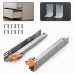 SIGOEI 9 12 15 18 21 24 Inch Bottom Mount Soft Close Drawer Slides Full Extension Concealed Rails Track 100 lb Load Capacity 1 Pair (Soft Close with rear bracket, 21 Inch)