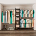 Untyo Clothing Rack with 3 Expandable Hanging Rods - Versatile Closet Organizers and Storage Solution, Adjustable Width 27.9-47.6 Inches,Ideal for Home Organization 71.2" High x 13.7" Deep (Black)