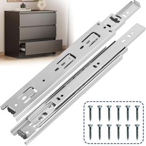 OURSHOM 10 Inch Drawer Slides 1 Pairs (2pcs) Heavy Duty Full Extension Ball Bearing, Side Mount Drawer Rails, 10" Drawer Slide Glides for Dresser, Cabinet, Kitchen - Draw slides Sliders 100LB Capacity