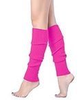 v28 Women Juniors 80s Eighty's Ribbed Leg Warmers for Party Sports(Rose)