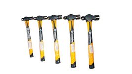 Zeluga 25-357 5 Piece Pro Ball Peen Hammer Set with 5G Fiberglass Handle, Multi-functional Ball Pein Hammer Handle Tool for Metalworking, Forged Steel Construction & Anti-slip handle