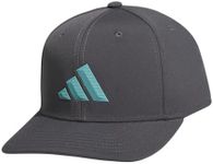 adidas Men's Three Bar Structured Snapback Adjustable Fit Hat 2.0, Grey Six/Mint Tone Green