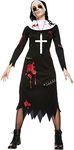 amscan 9902706 Adult Zombie Nun Fancy Dress Costume Halloween Ladies Womens Outfit (UK Dress Size 16-18)